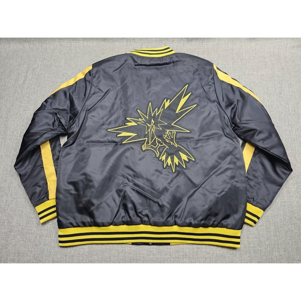 Pokemon Center Zapdos Jacket‎ Mens Large Black Insulated Embroidered Bomber